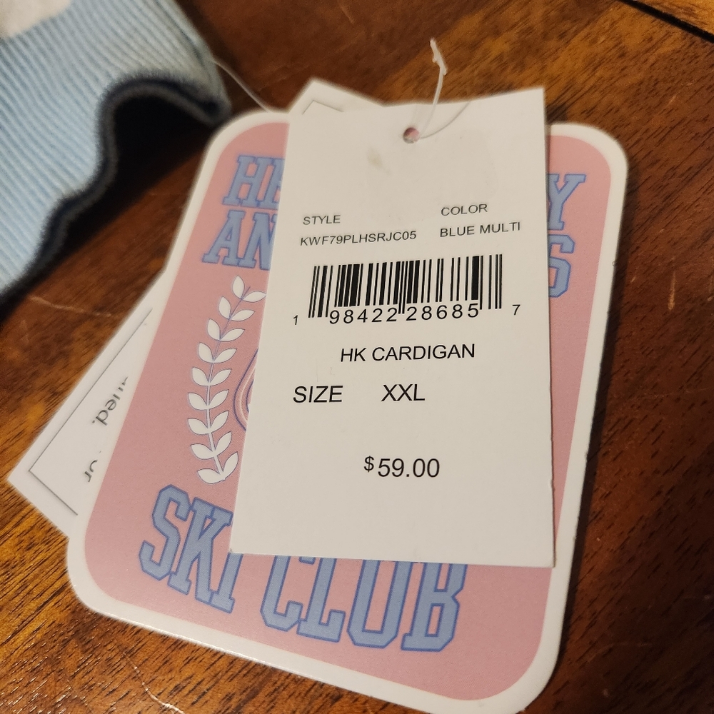 Hello Kitty Sanrio Light Blue and White Cardigan Size XXL - Picture 8 of 10